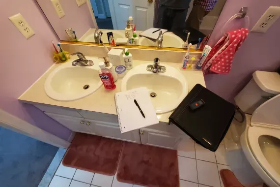 Bathroom remodel in Newtown, PA, Before